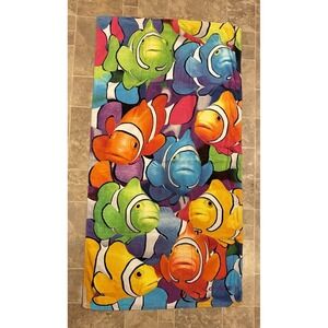 Vintage Royce Clown Fish Beach‎ Towel Large Colorful